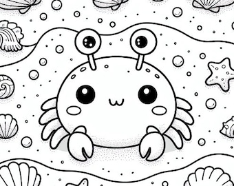 Crab Coloring Page | Kids Printable Coloring Page