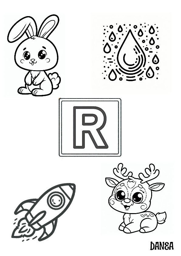 Letter R Coloring Page Learning Abcs Coloring Page Alphabet Printable ...