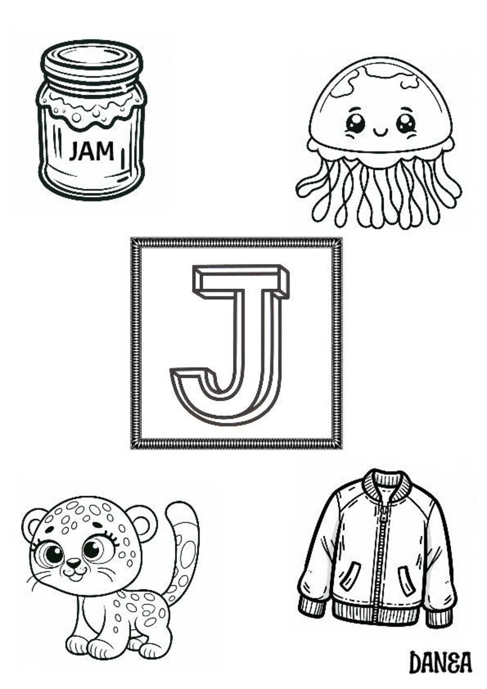 Letter J Coloring Page Learning Abcs Coloring Page Alphabet Printable