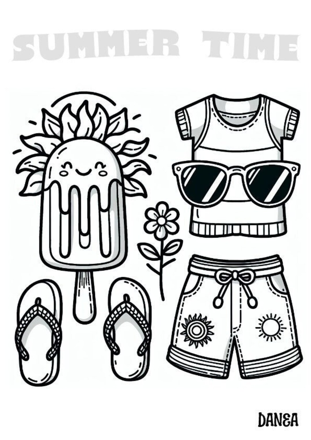 Summer Time Coloring Page Printable - Il 1080xN.6055851004 H5wp 
