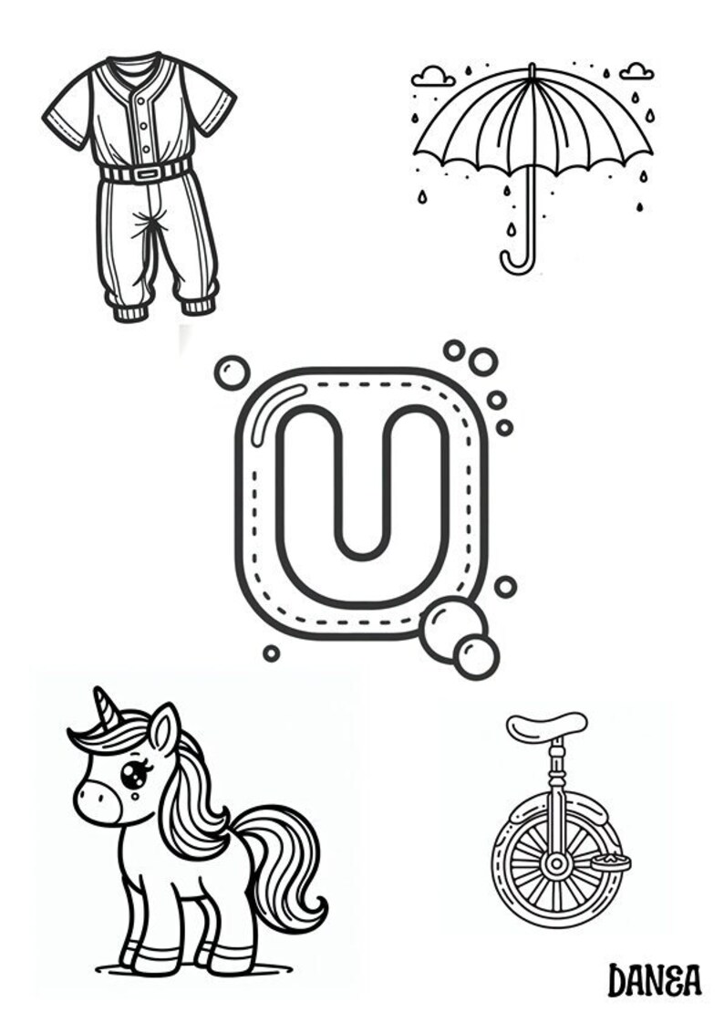 Letter U Coloring Page Learning Abcs Coloring Page Alphabet Printable