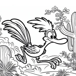 Roadrunner Coloring Page | Kids Printable Coloring Page