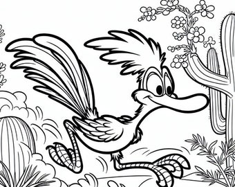 Roadrunner Coloring Page | Kids Printable Coloring Page