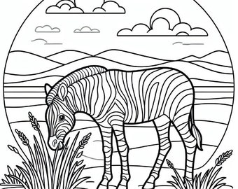 Zebra Coloring Page | Kids Printable Coloring Page