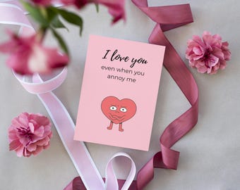 Funny Valentine's Day Card Set | Quirky Love Cards (Instant Download)