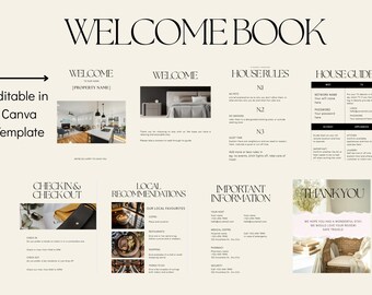 Airbnb Welcome Book Template | Canva Vacation Rental Guide (Digital Download)