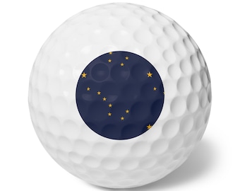 Alaska Flagge Golfbälle, 6 Stück
