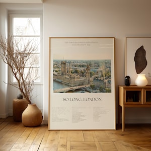 So Long London The Tortured Poets Abteilung Wandkunst, Taylor Song inspiriertes Plakat, Retro Swiftie Songtexte Plakat, Swiftie Wohnung Wandkunst