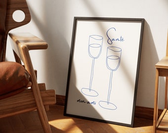 Keukenprint - esthetisch keukendecor - kookkunstkeuken - Wall Art Print minimalistisch - poster - kunst aan de muur - digitale download - print