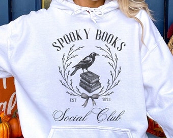 Spooky books social club PNG sublimation trendy halloween png thanksgiving PNG digital download gothic png fall girly bow png sublimation