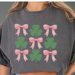 Distressed Shamrock PNG sublimation bows and shamrocks PNG DIGITAL download St. Patty&#39;s Day png coquette png shamrock design coquette png