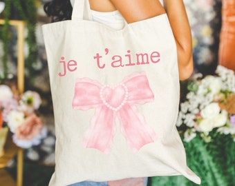 Feminine bow PNG sublimation Coquette Bow png je t'aime PNG digital download bow coquette era PNG girlie girl era png sublimation trendy bow