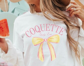 Coquette girly era PNG sublimation trendy Bows png Pink Coquette PNG digital download soft girl era PNG girlie yellow bow png sublimation