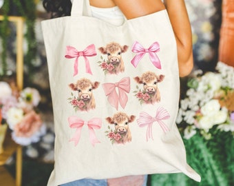 Highland Cow Era PNG sublimation Pink Coquette Bows png Cowgirl and bows PNG digital download Western Cowgirl PNG sublimation soft girl png