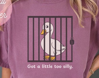 Silly goose jail PNG sublimation too silly goose png funny silly goose PNG digital download girlie farm PNG sublimation farm animal bows png