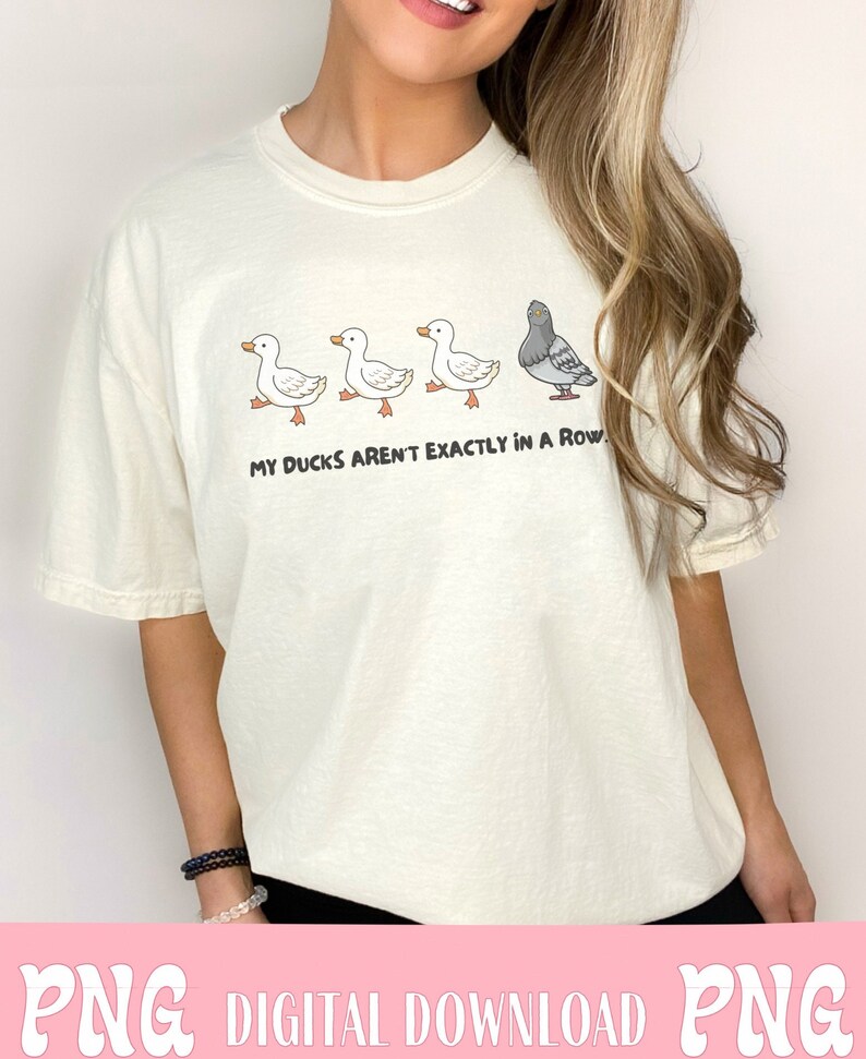 Ducks in a row PNG funny cartoon design trendy PNG funny ducks PNG sublimation Stickers png tote bags png trendy submimation father's day image 3