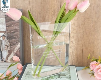 Transparent Acrylic Book Vase, Gift For Reading Lovers, Book Vase Desktop Living Room Decoration, Housewarming Gift, Mother's Day Gift