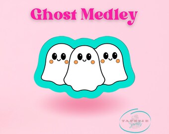 Geist Medley Ausstechformen - Geist Ausstechformen, Halloween Geist Cookie Set, Halloween Ausstechformen, Polymer Clay Ausstechformen, 3D gedruckt