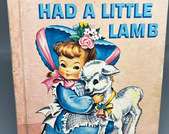 Livre pour enfants vintage Mary Had a Little Lamb 1955 Rand McNally Junior Elfe Book