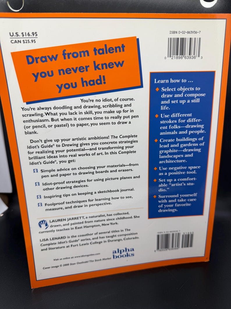 The Complete Idiots Guide to Drawing Lauren Jarret and Lisa Lenard 2000 ...
