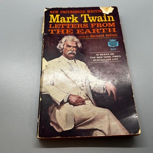 Cartas de la Tierra Mark Twain libro de bolsillo 1963 First Crest Printing