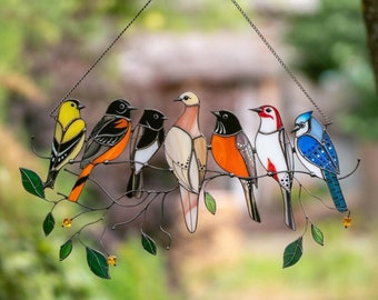 Kolibrie glas-in-lood raamhangers - kolibrie cadeau - glas-in-lood vogel zonvanger - zoemende vogelvoeder - aangepaste vogel Suncatcher