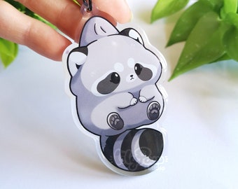 Raccoon Mochimal Charm | Cute Animal Keychain Accessory