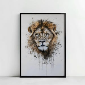 Póster de animales para la decoración del hogar, póster de león para la sala de estar, regalo para mamá, arte de pared, regalo familiar para el hogar, póster mate de león para la decoración de la habitación, póster satinado