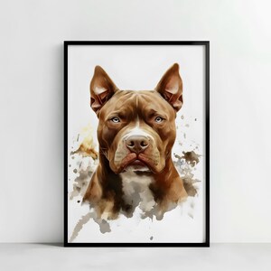 Póster de animales para decoración del hogar, póster de Pitbull para decoración de pared de sala de estar, póster mate, regalo para mamá, póster de arte de pared, póster de satén de animales, regalo