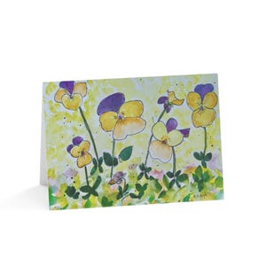Viooltjes bloemen wenskaarten - grillige bloesemtonen voor elke gelegenheid, bloemenkaartenset,