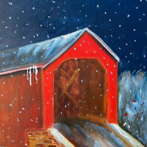 South Perkasie Covered Bridge Original Oil Painting