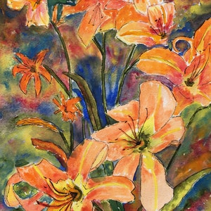 Daylilies - Original watercolor