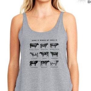 Home Is Where My Herd Is Tank Top, Cute Cow Tank Top, Gift For Farmers, Animal Lover Top, Western Country Top, Cow Lover Top, Farm Love Top