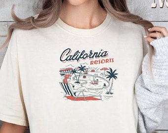 California Resorts Shirt, Retro 70s Graphic T-Shirt, Woman Shirt, Gift for Music Lovers, Retro Summer Shirt, Hotel California Shirt