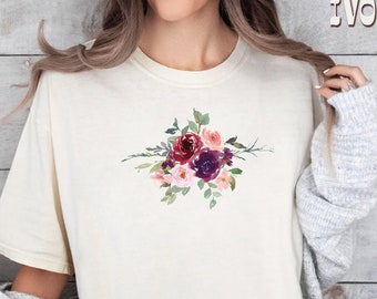 Flower Shirt, Gift For Her, Flower Shirt Aesthetic, Floral Graphic Tee, Floral Shirt, Flower T-shirt, Wild Flower Shirt, Wildflower T-shirt