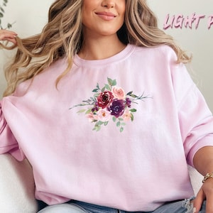 Flower Sweatshirt, Gift For Her, Flower Sweater Aesthetic, Floral Graphic Crewneck, Floral Sweatshirt, Flower Sweater, Wildflower Sweatshirt
