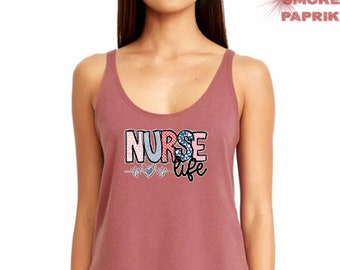 Nurse Life Tank Top, Nurse Tank Top, Gift For Nurse, Nurse Week, Nursing School Tank Top, Registered Nurse Tank Top, Leopard Nurse Tank Top