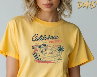 California Resorts Shirt, Retro 70s Graphic T-Shirt, Woman Shirt, Gift for Music Lovers, Retro Summer Shirt, Hotel California Shirt
