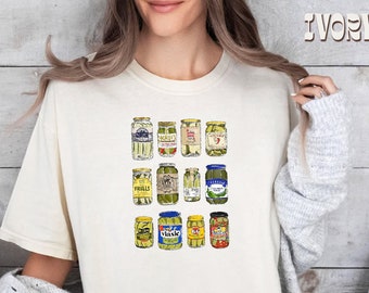 Pickle T-shirt, Vintage Canned Pickles Shirt, Pickle Jar Shirt, Women Christmas Gift, Pickle Lovers, Pickle Jar, Canned Pickles Shirt