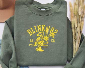 Blink 182 Sweatshirt, Smile Face Sweater, Retro Smile Face Crewneck, Cute Smile Sweatshirt, Rock Blink 182,Trendy Smile Blink 182 Sweatshirt