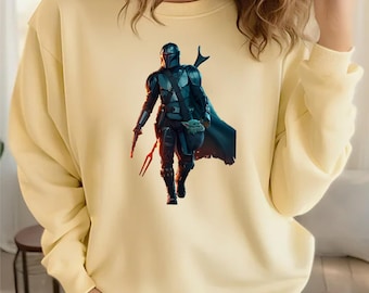 Mandalorian Inspired Sweatshirt, Bounty Hunter Sweater for Star Wars Fans, Unique Galactic Style Apparel, Perfect Gift for Sci-Fi Lovers