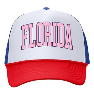 Florida Foam Mesh-Back Trucker Cap, Cute Florida Beach Hat, Florida Vacation Cap, Aesthetic Florida Graphic Cap, Vintage Florida Hat
