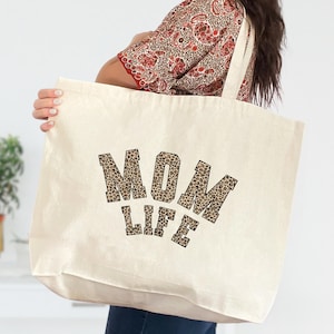 Mom Life Tote Bag, Mom Beach Bag, Mother&#39;s Day Gift Idea, Mom Birthday Gift, New Mom Tote, Mama Mom Bruh Tote Bag