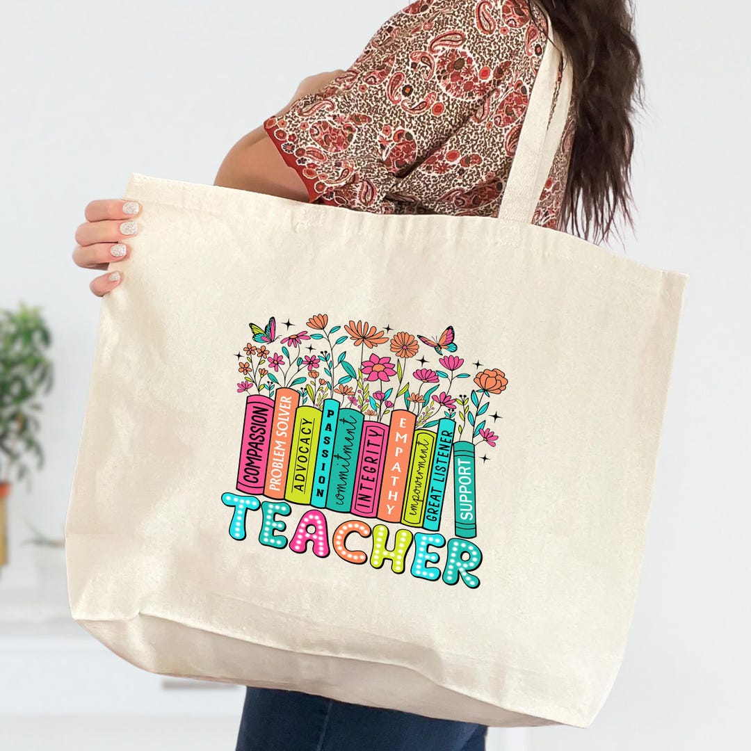 Teacher Tote Bag, Vintage Teacher Tote, Funny Teacher Tote, Teacher ...