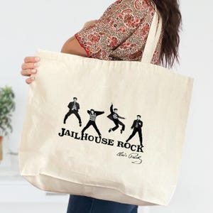 Elvis Presley Jail House Rock Tote Bag, Elvis Presley Lovers Bag, King Of Rock And Roll Bag, Elvis Presley Bag