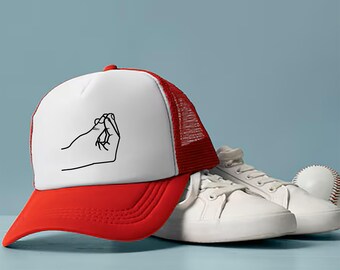 Italian Finger Gesture Foam Mesh-Back Trucker Cap, Funny Italian Hand Gesture Hat, Ma Che Vuoi Cap, Cute Italian Famous Gesture Hat