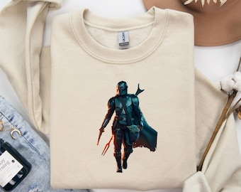 Mandalorian Inspired Sweatshirt, Bounty Hunter Sweater for Star Wars Fans, Unique Galactic Style Apparel, Perfect Gift for Sci-Fi Lovers