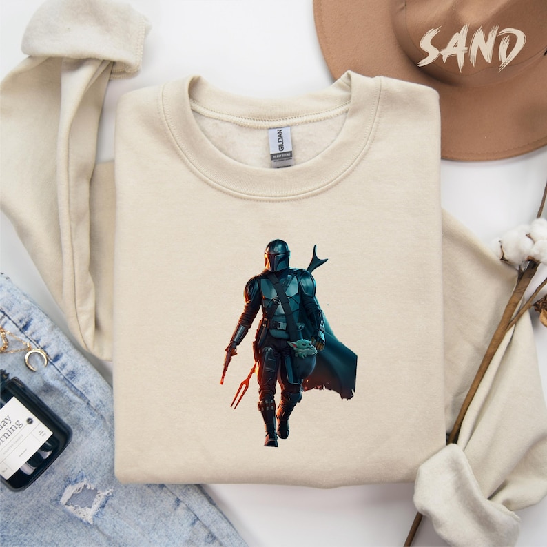 Mandalorian Inspired Sweatshirt, Bounty Hunter Sweater for Star Wars Fans, Unique Galactic Style Apparel, Perfect Gift for Sci-Fi Lovers