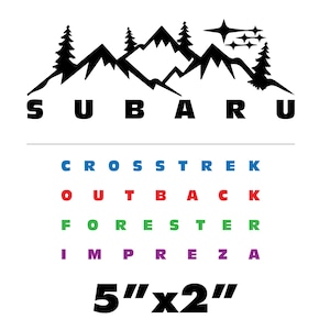 5&quot;x2&quot; - Subaru Crosstrek Forester Outback diecut vinyl decal sticker in many colors!