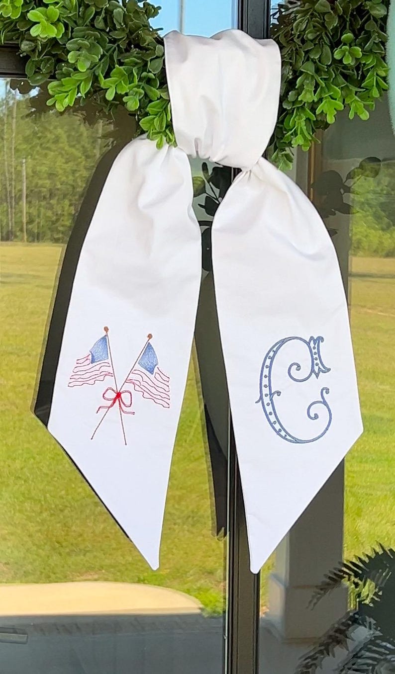 Patriotic 4th of July Wreath Sash Front Door